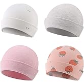 Zsedrut Spring Infant Hospital Beanie Newborn Baby Girls Cotton Hat Tolddler Boy Soft Double-Layer Hat