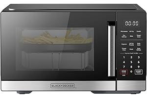 BLACK+DECKER 5-in-1 Microwave Oven with Air Fry, Combi, Bake, Roast, and Convection Cooking, 0.9 cu. ft. Countertop Microwave