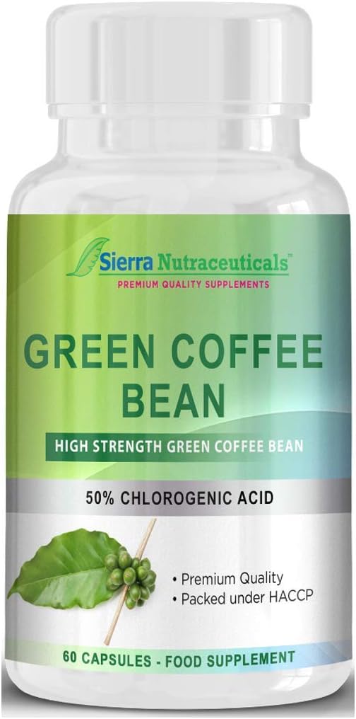 Premium Green Coffee Bean Extract for Weight Loss. Fat Burner with 50% Chlorogenic Acid.