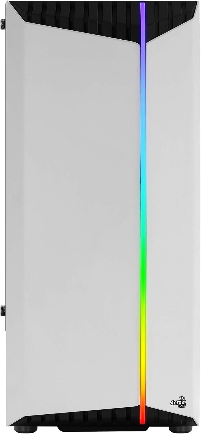 AeroCool BIONICV2WH White RGB Gaming PC Case Tempered Glass + RGB Fan - Image 3