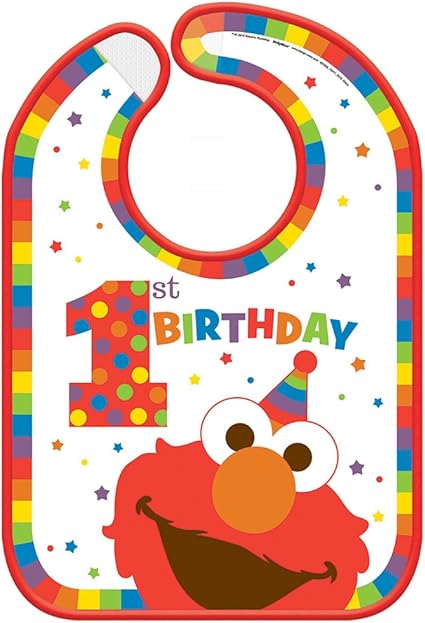 Amazon Com Amscan Sesame Street Elmo Turns One Baby Bib Birthday