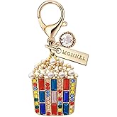 MONNEL MC397 Crystal Popcorn Lobster Clasp Charm for Women with Velvet Bag (Rainbow,1 Piece)