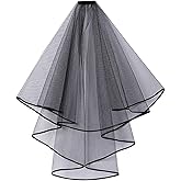 Black Bridal Veils for Women Wedding, Tulle Lace Bride to Be Veil Halloween Veils, Bridal Shower Decorations Halloween Wedding Veil Bachelorette Party Decorations Party Favors Accessories