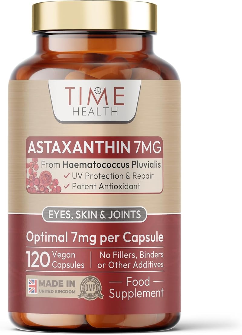 Time Health Astaxanthin 7mg 120 Caps Natural Haematococcus Pluvialis UK