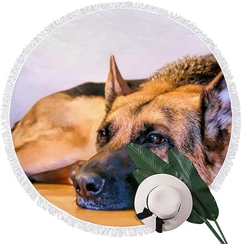 Amazon Co Jp ラウンドビーチタオル かわいい ジャーマン シェパード犬 大判 ビーチブランケット 丸い ビーチマット 防砂 バスタオル バスマット インテリア ラグマット カーペット ラウンドタオル 海水浴 フリンジ付き タペストリー テーブルクロス 150cm スポーツ