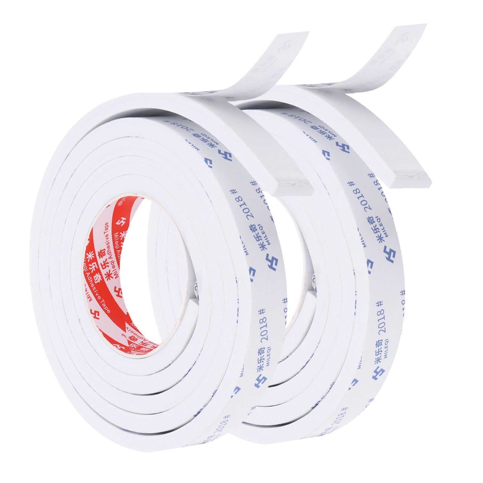 PATIKIL 2m/6.6ft Sealing Foam Tape, 2 Pack 3cm Wide 8mm Thick Single Sided Weather Stripping Door Seal Strip for Window Door Insulation, White