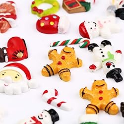 100pcs Christmas Slices Resin Slime Charms Assorted