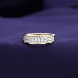 Men's Wedding Band Ring with Round Lab Created