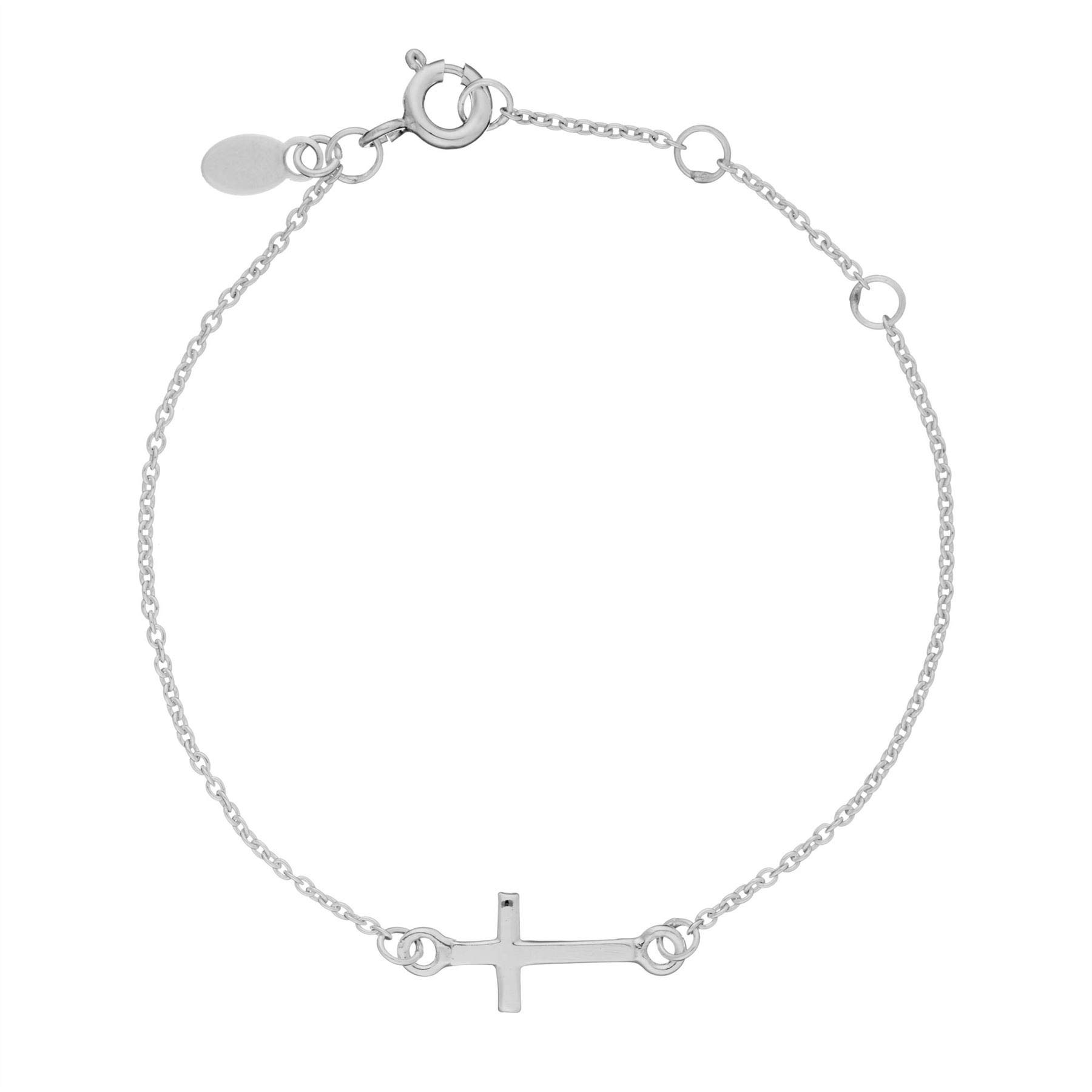 Silverly Sterling Silver Cross Chain Bracelet for Women - 925 Silver Cross Charm on Thin Cable Chain – Protective Symbol Faith‑Inspired Jewellery – Simple Dainty Bracelets for Everyday Wear