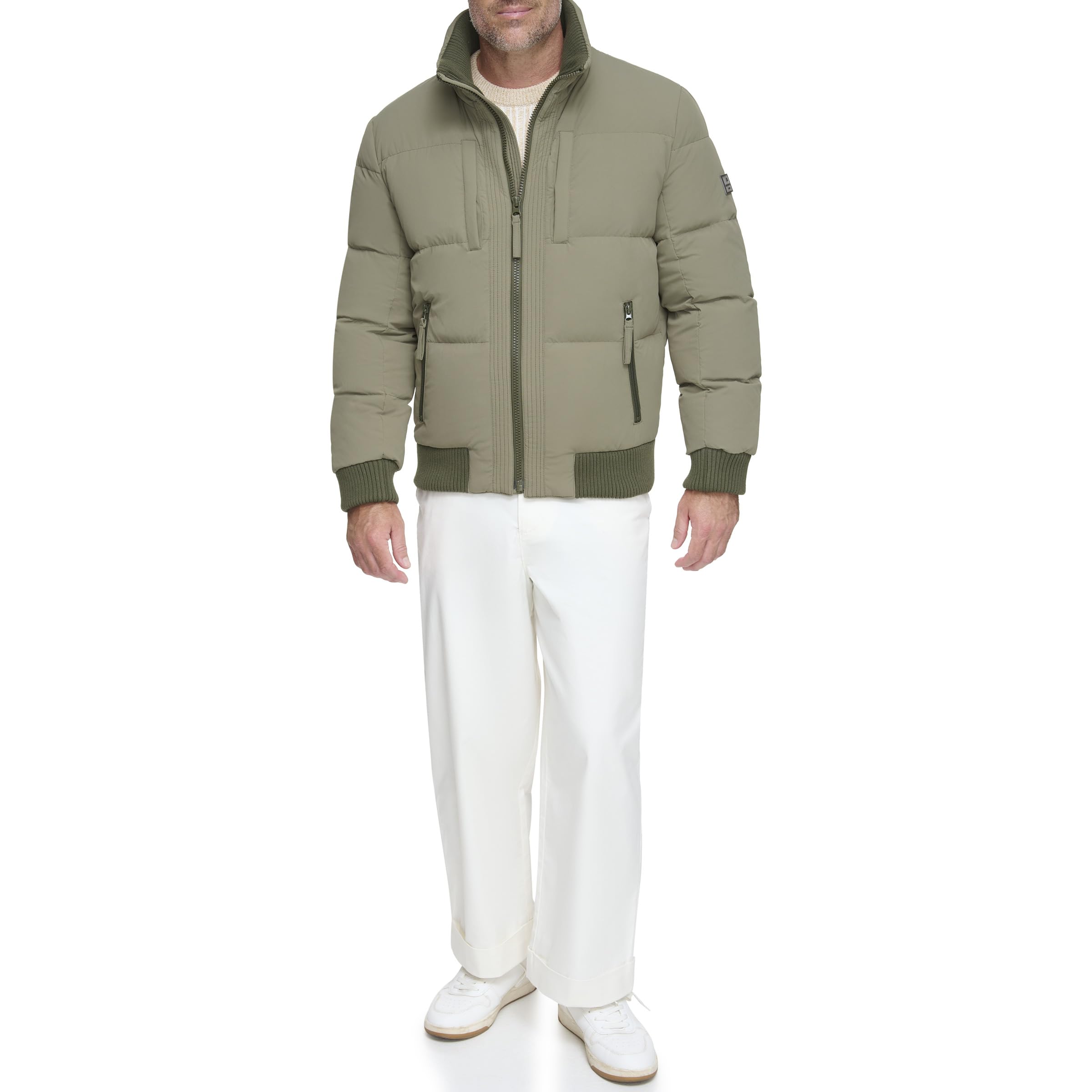 Andrew Marc Men’s Wool Coat – Mid and Full Length, SAGE (SIDELING), X-Large