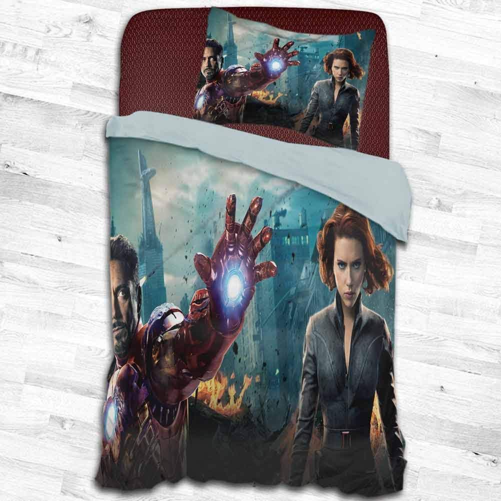HeKua (1 Duvet Cover + 1 Pillow Sham) Oversized King(120x98 inch) Avengers 10k aj Quilt Cover and Shams 2pc Bedding Set