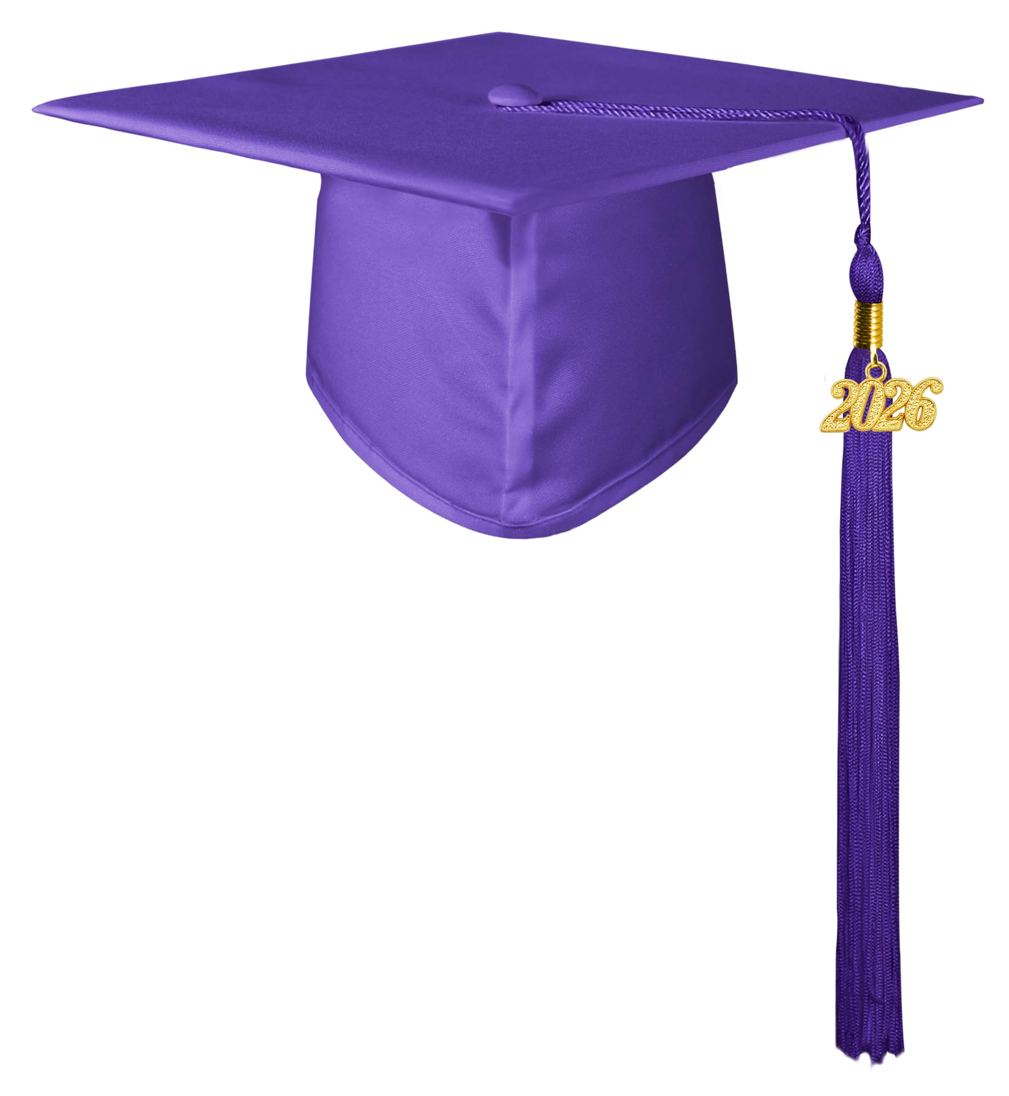 GraduationMall Graduation Hat for Adult 2025 Bachelor Cap Motorboard Hat for High School University Graduation Cap - Purple