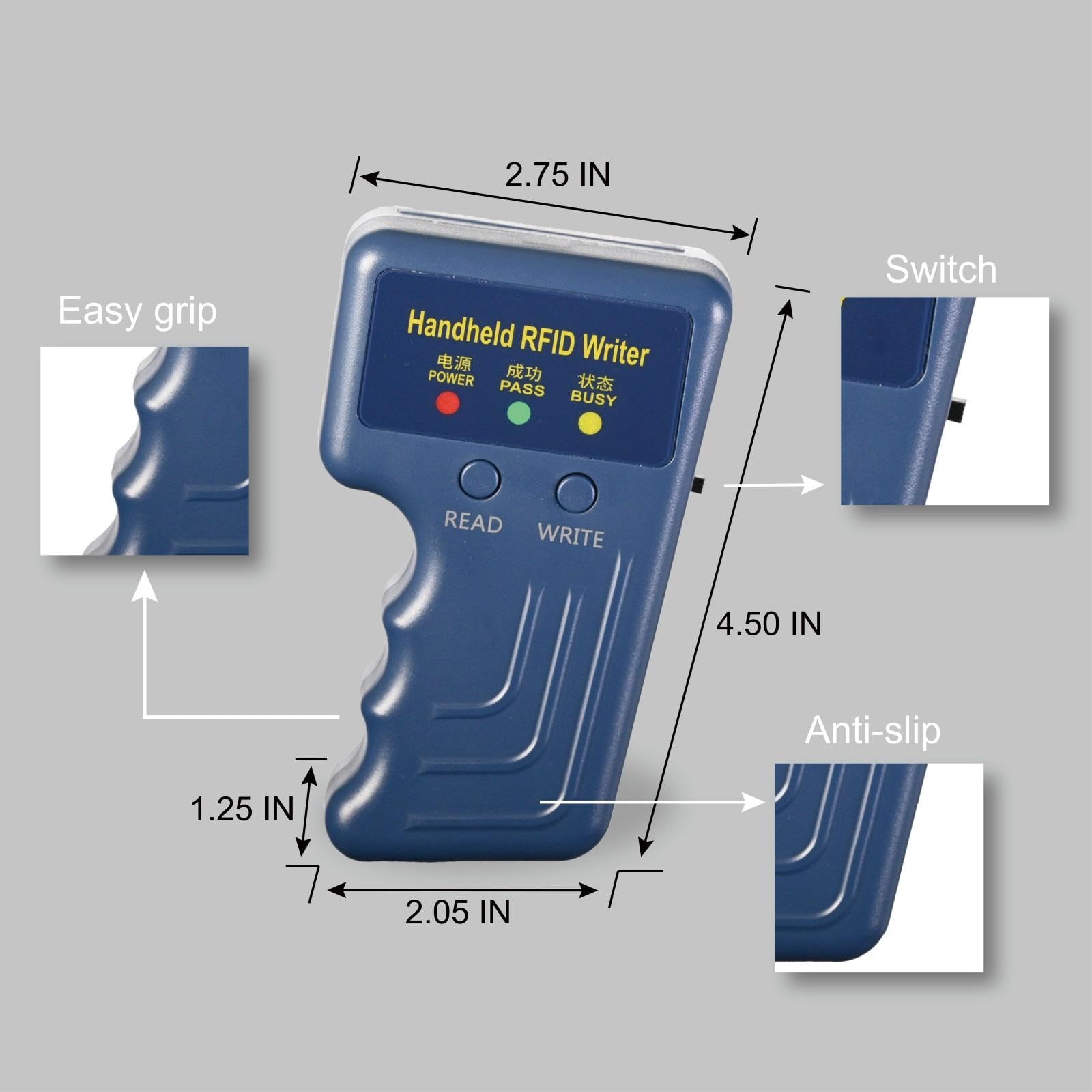 Handheld RFID Copier Smart ID Card Duplicator Used for ID IC HID Card+5pcs Mix Colors T5577 Key fobs