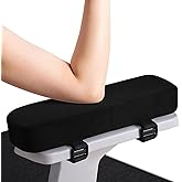 Smiry Memory Foam Office Chair Armrest Pads, Non-Slip Armrest Cushion | Ergonomic Arm Rest Pads with Adjustable Buckles and Straps, Elbow Relief for Desk, Gaming &amp; Wheelchair, Black, Set of 2