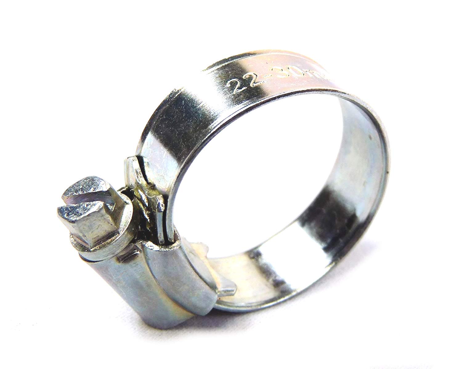 TR Hose Clips Pipe Clamps - W1 Zinc Plated - British Type 22-30mm set of 2