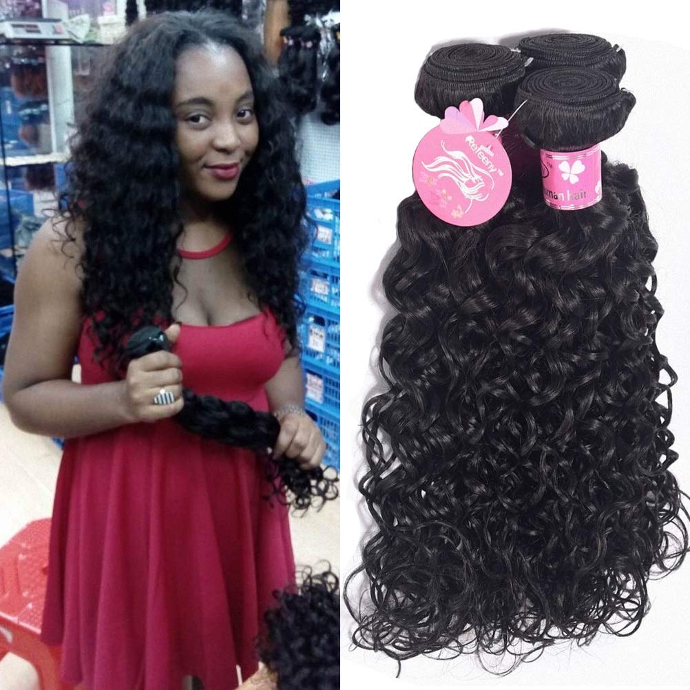 Galleon Brazilian Virgin Curly Human Hair 3 Bundles Weave 14 16