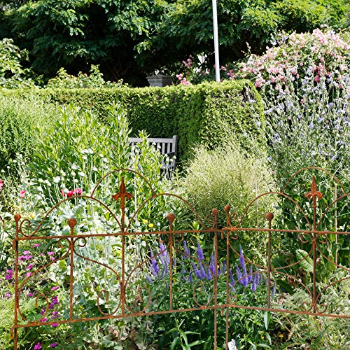 Gerry Beetzaun Gartenzaun Zaun Zaunelement Rankhilfe Metall Eisen Rost Schmetterling 46cm hoch x 60cm lang – Bild 7