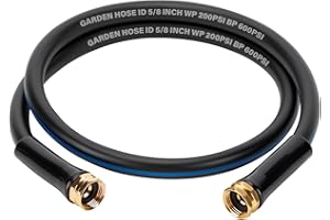 Short Garden Lead-in Hose 3ft X 5/8" Female to Female, 3 Feet Flexible Leader Water Hose with Swivel Handle, Heavy Duty Small