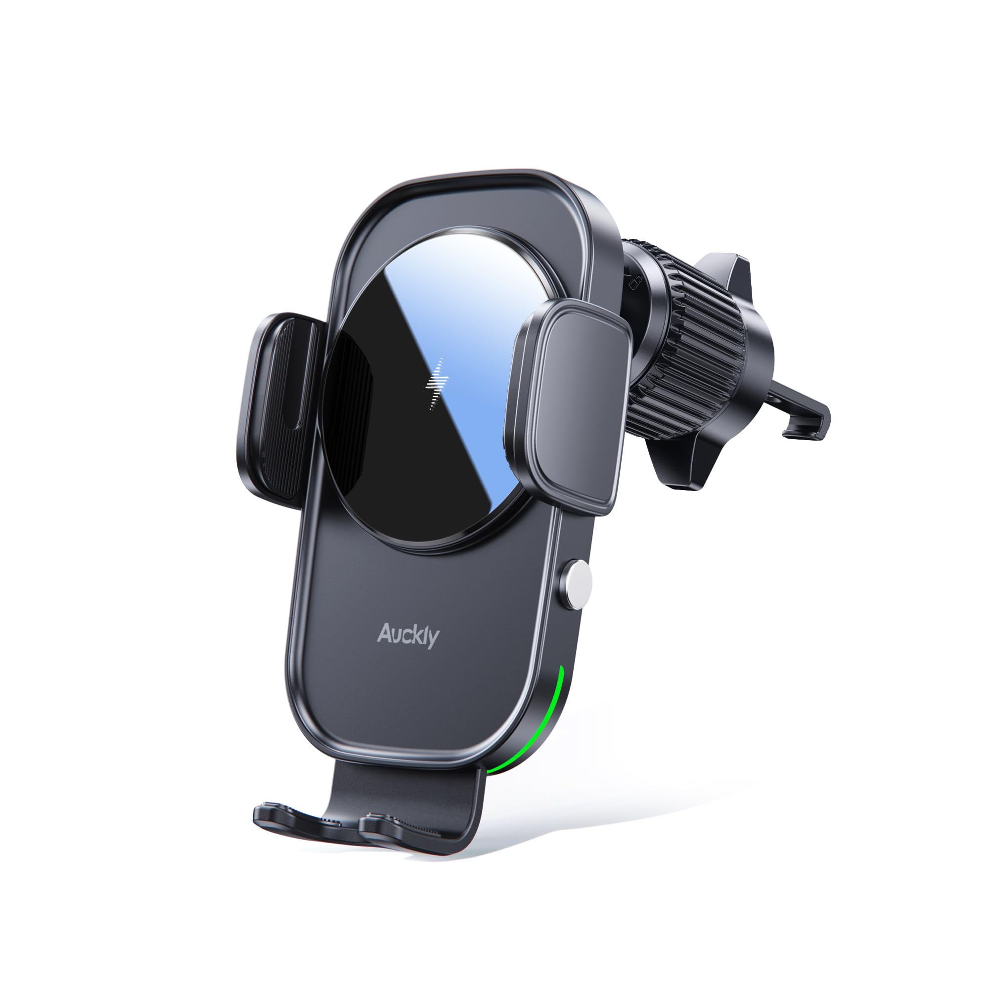 Auckly Wireless Car Charger, [Electromagnetic Sense] Qi 15W Fast in Car Wireless Charger Automatic Sensor Phone Holder Vent Mount Compatible for iPhone 12 13 14 Pro Max Plus Mini 11 Pro XS/XR etc