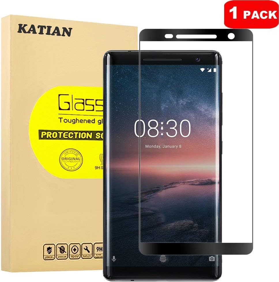 KATIAN Compatible Nokia 8 Sirocco 3D Screen Protector with 9H Hardness & 3D Touch, HD Full Coverage [No-Bubble][Scratch-proof] [Case-Friendly] Tempered Glass Film Replacement for Nokia 8 Sirocco