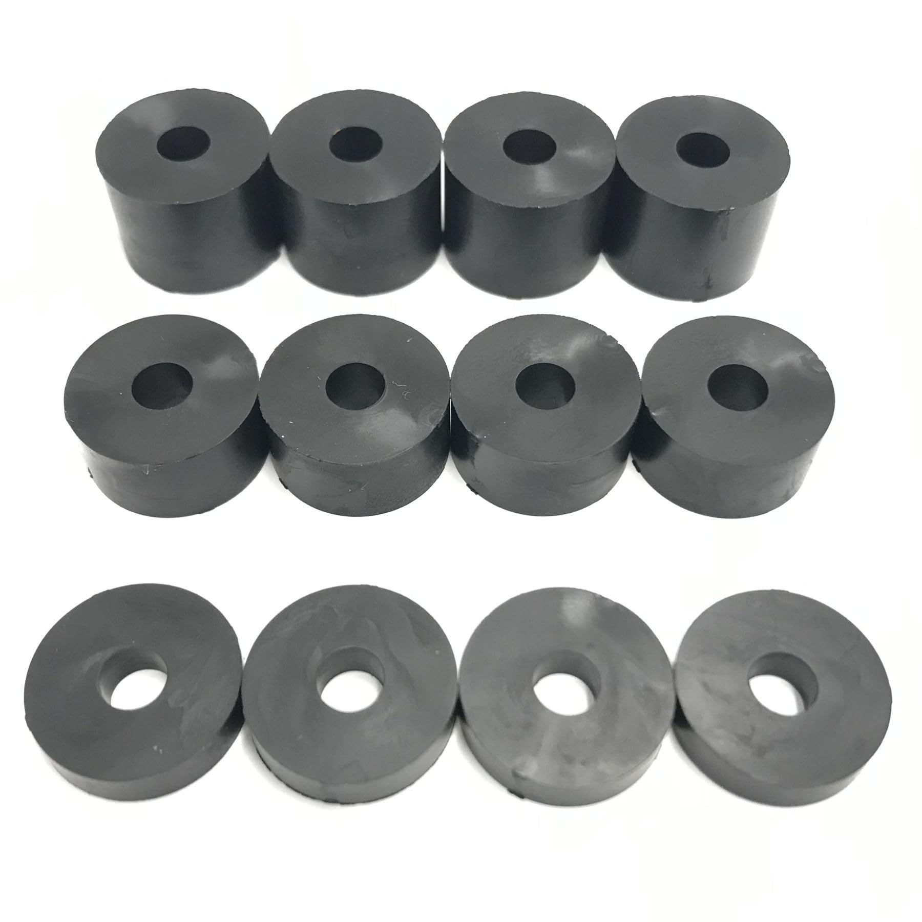 Hawkeng 6mm (M6) Medium Hard Rubber Spacers Standoff Washers (12 Pack) 4 x 15mm, 4 x 10mm, 2 x 5mm – Black