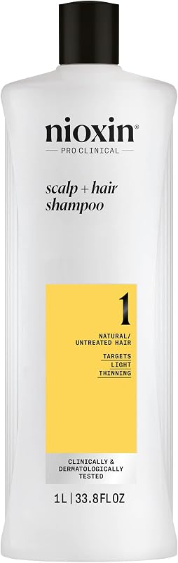 - Sistema 1 - Champô fortalecedor para cabelo e couro cabeludo - cabelo natural com ligeiro enfraquecimento - com biotina e niacinamida (1L)