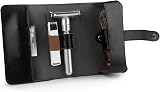 QSHAVE Double Edge Safety Razor Travel Case Black - Compartment for Brush, view 3