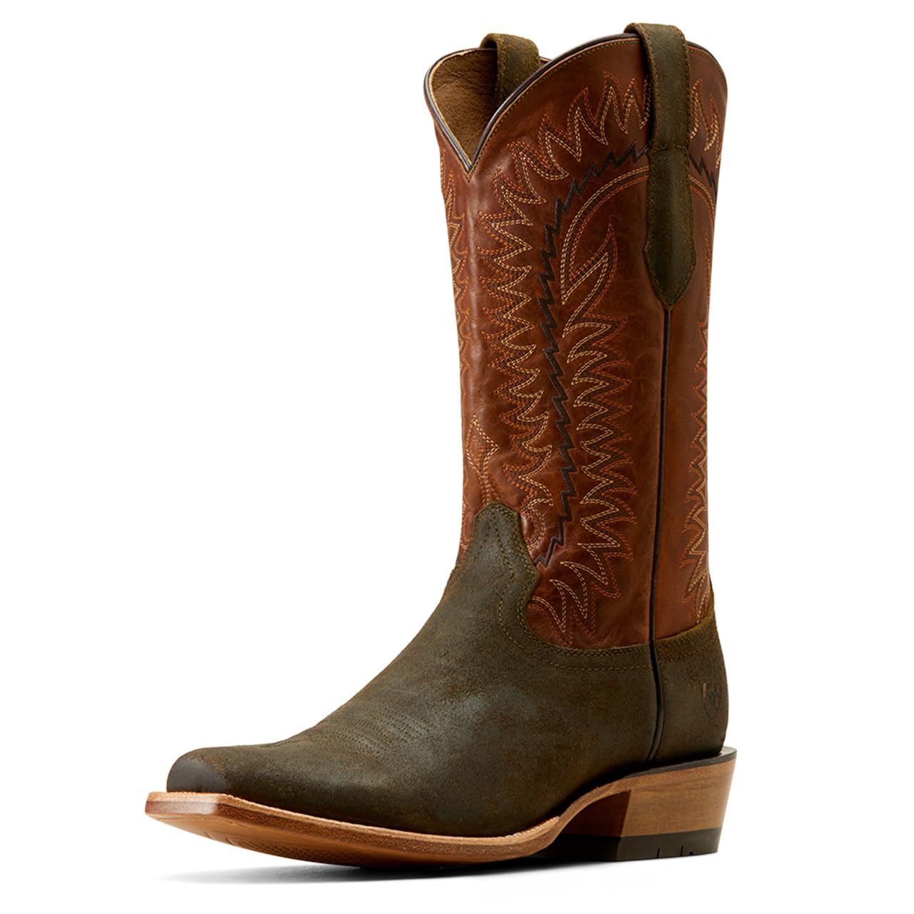 ARIAT Men’s Futurity Time Cowboy Boot, Copper Crunch/Olive Roughout, 9 Narrow
