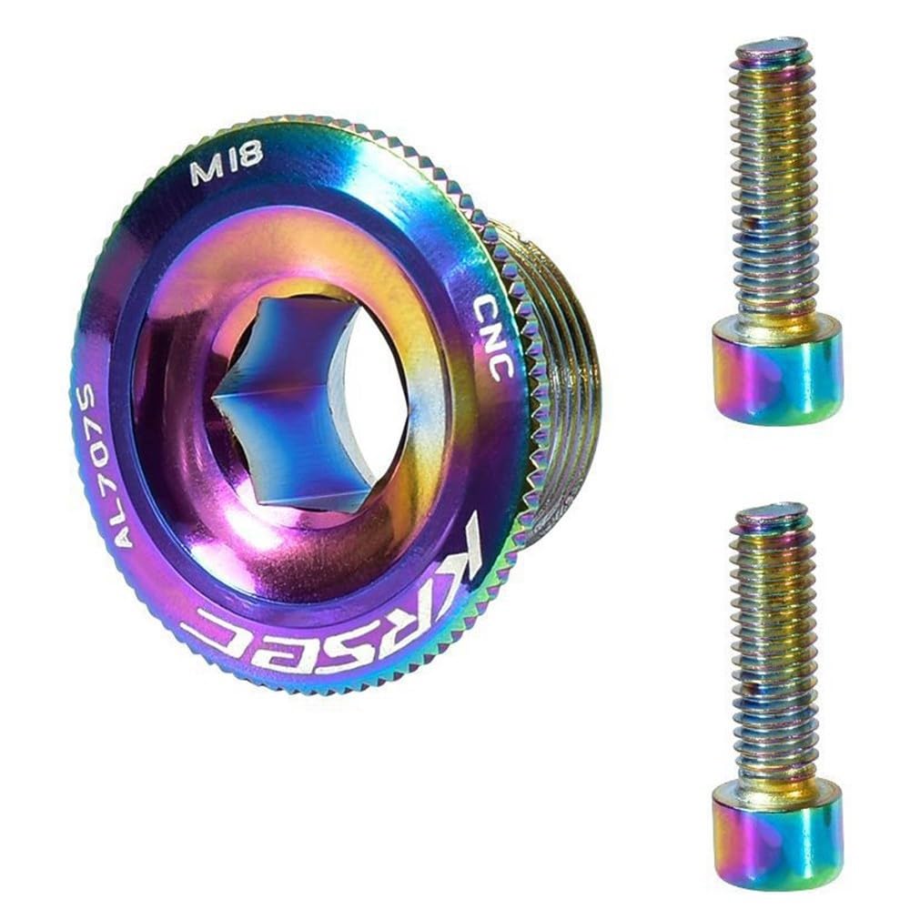 Bike Crank Bolts, M18 Crank Fixing Bolt Aluminum Alloy Bicycle Cranket Screw for Mountain Road Bike