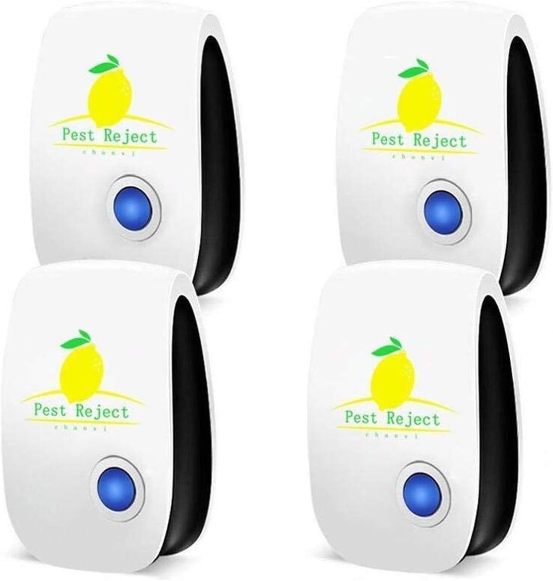 Ultrasonic Electro Magnetic Natural Indoor Pest Control (4 Pack) -Electronic Plug In Repellent for Insects, Roaches , Flies, Ants, Spiders, Mice, Bugs, Non-toxic, Environment-friendly, Humans & pets safe