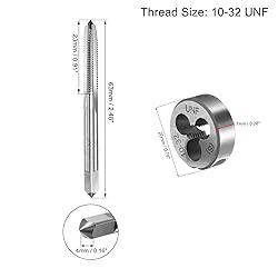 uxcell 10-32 UNF Tap and Die Set with 20mm Round