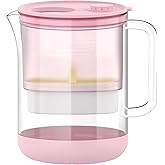Waterdrop Glass Water Filter Pitcher with 1 Filter, Eco-Friendly, with NSF 53&42&372 Certified Filter, 7-Cup, Reduces PFOA/PFOS, Chlorine, Cadmium, Copper, Mercury, BPA Free, Easy to Clean, Pink
