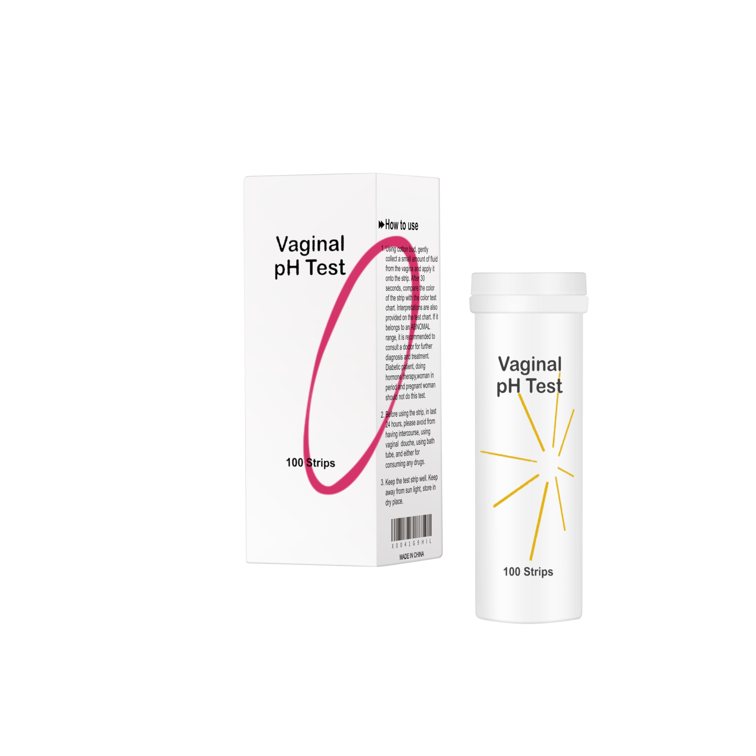 Vaginal pH Test Strips (100 Count) - Accurate