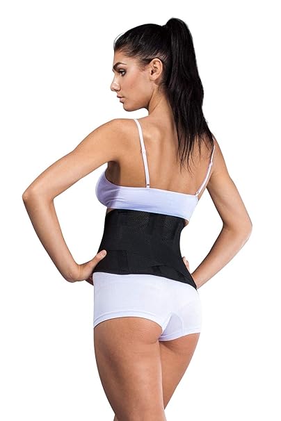 Atmungsaktive Rückenbandage, Rückenstütze'LOREY-LU10077' aus elastischem Netzgewebe