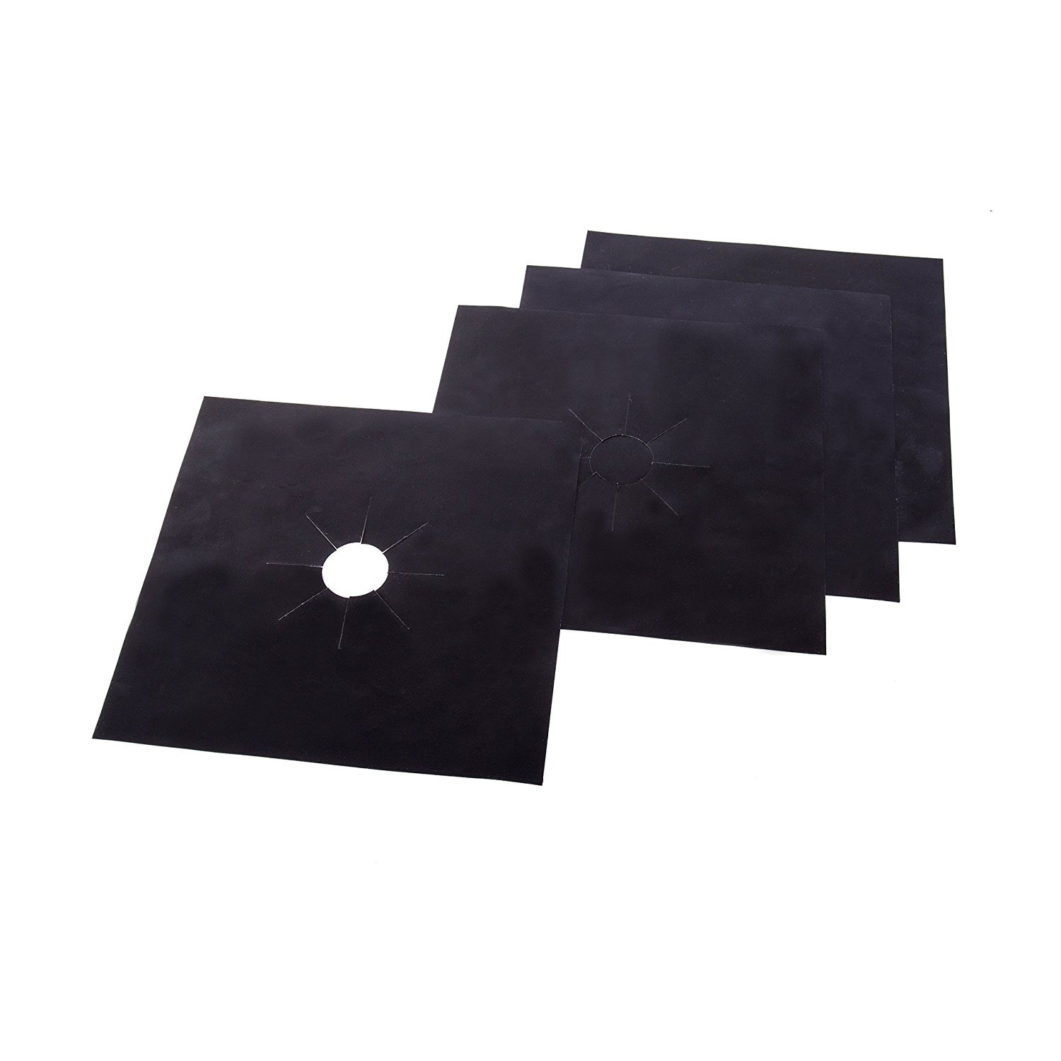 Kitchen + Home StoveTop Protectors – Set of 4 Nonstick Heavy Duty Reusable Stove top Gas Burner Liners - 100% PFOA & BPA Free