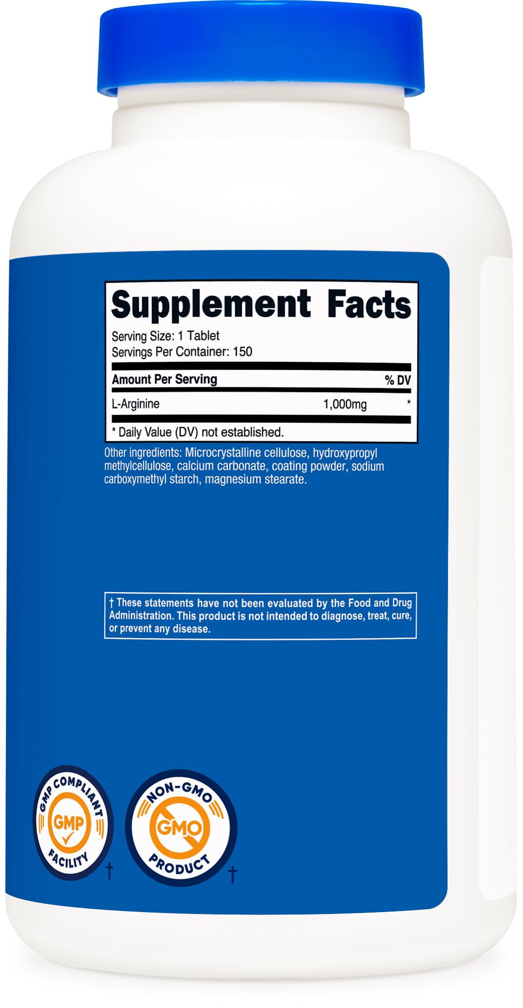 Nutricost L-Arginine 1000mg, Amino Acid Tablets (150 Tablets)