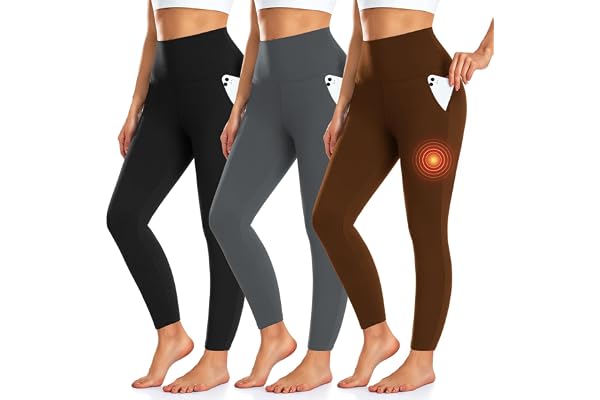 3 Pack Fleece Lined Leggings Women High Waisted Warm Winter Yoga Pants for Women Thermal Running Workout Leggings