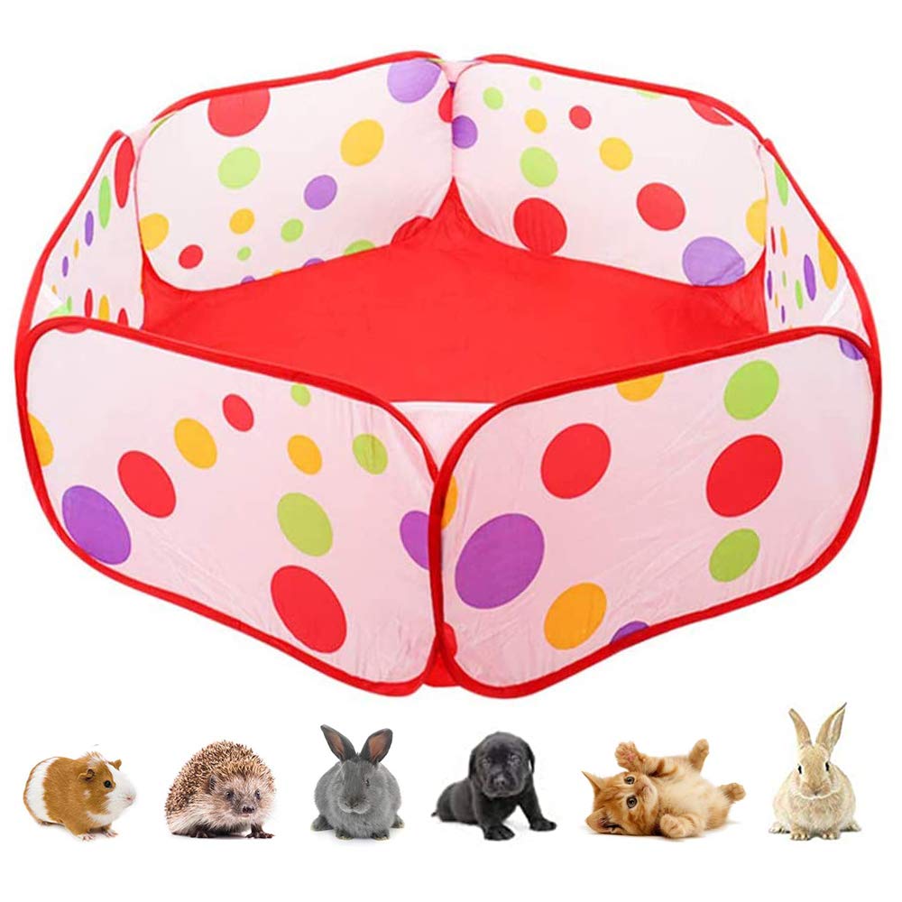 Small Animals Playpen Breathable Pet Cage Tent, Lightweight and Foldable Outdoor Indoor Exercise Fence for Guinea Pig, Rabbits, Hamster, Chinchillas and Hedgehogs