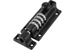 DLUNO Combination Locking Bolt,Thickened Solid Zinc Alloy Combination Barrel Bolt,Safety Slide Latch Lock with Password Setting,for Shed,Garages,Fences,Iron Gate.(Black)