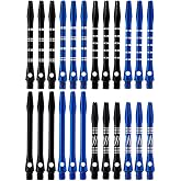 Wolftop 2BA Thread Aluminum Dart Shafts 24 Pack with Rubber O-Rings | Metal Dart Shafts Set, Dart Accessories Kit for Steel Tip Darts and Soft Tip Darts