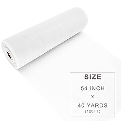 White Tulle Fabric Roll Spool Bolt
