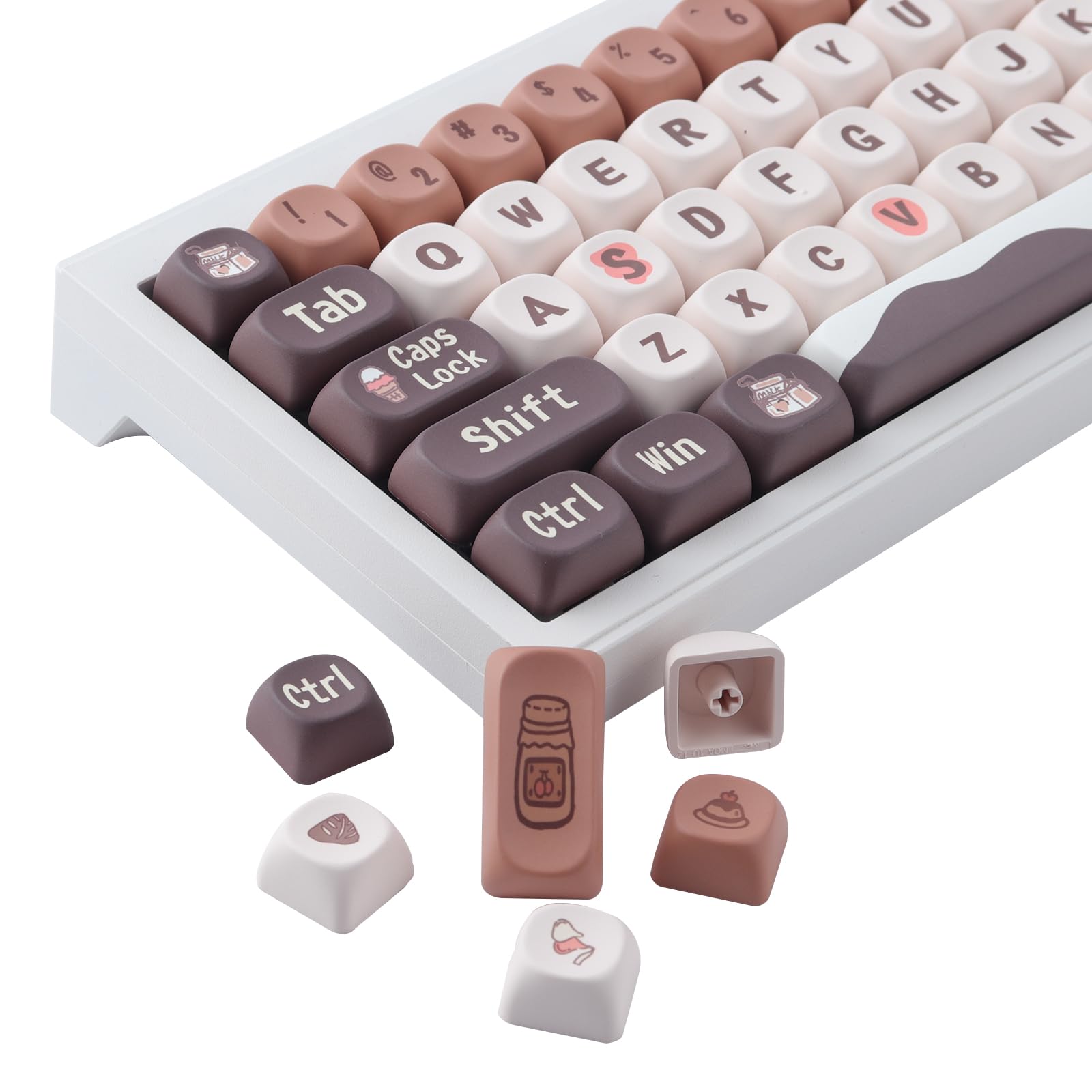 JakeTsai MOA Profile PBT Keycaps 60 Percent, 136 Keys Custom Dye Sublimation ANSI Layout Keycaps Set Compatiable for Cherry MX Switch Mechanical Keyboard