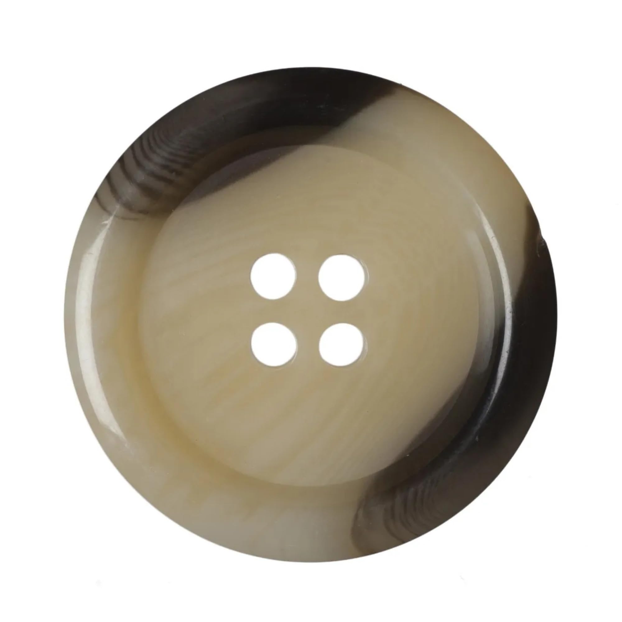 6 Pack Beige 23mm Round Faux Horn Plastic Buttons with 4 Holes – Ideal for Coats, Jackets, Cardigans (36L)