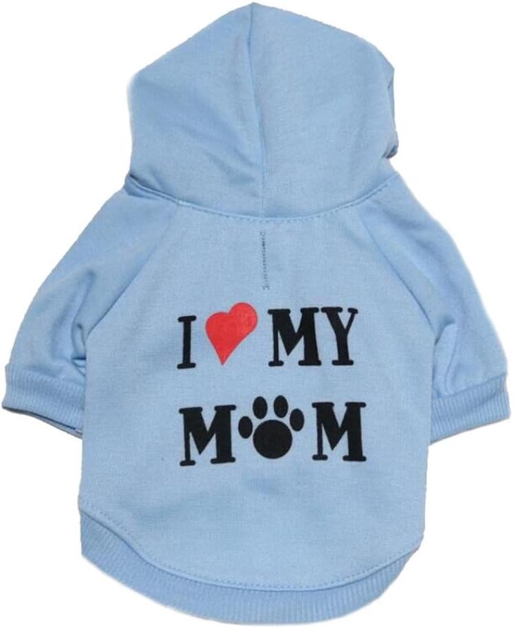 Howstar Pet Clothes, Puppy Hoodie Sweater Dog Coat Warm Sweatshirt Love My Mom Printed Shirt