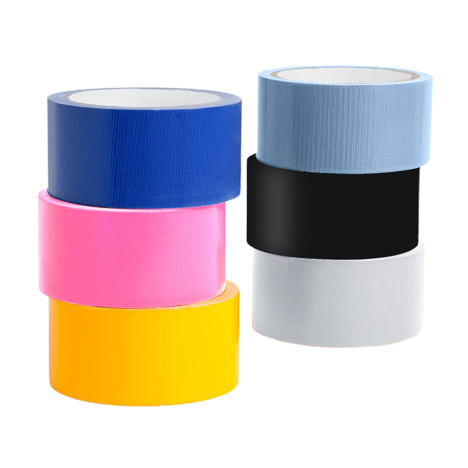DQZSY Duct Tape Premium Ink Tape 50mm x 13.7m x 8.3mm Set of 6 Tape Rolls Included Pink Black White Silver Orange Blue