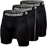 Pamyvia Men's 3 Pack Compression Shorts with Pockets Athletic Baselayer Underwear for Running,Workout,Training