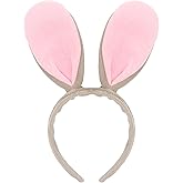 Semato Pink Bunny Ears Headband Cute Halloween Costume Bunny Ears Headwear Face Wash Headband Bunny Head Wear Fashion Hairband Hair Accessories for Adult Party Decoration