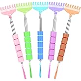 Afarnook 5 Pack Back Scratcher Bulk Portable Extendable Back Scratcher with Sponge Handles Macaron Stainless Steel Telescoping Massage Tool for Men Women Gifts Christmas Stocking Stuffers