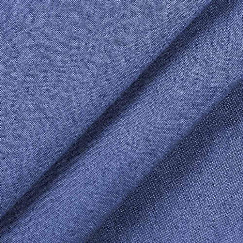 Minisoya Women Plus Size Long Sleeve Denim T-Shirt Dress Kaftan Tunic Pockets Split Casual Loose Party Long Maxi Dress (Blue, M)