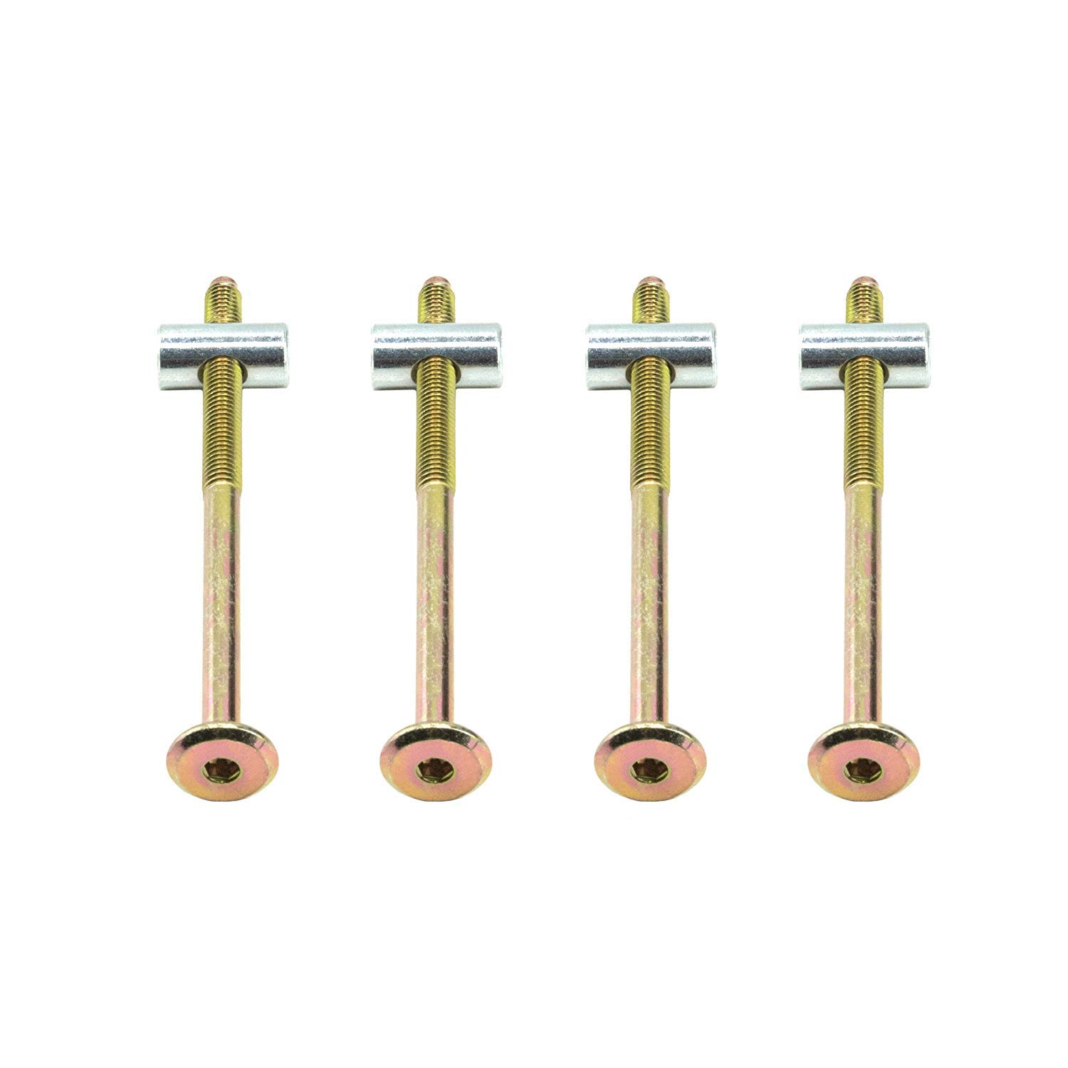 Merriway BH06806 (4 Pcs) Furniture Bolts Allen Head BZP with Barrel Nuts M6 x 150mm - Pack of 4 Pieces